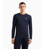 ea7 para hombre 8npt17pjrgz camiseta en punto elastico marino m casual viscosa manga larga