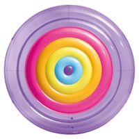 intex - isla hinchable gigante 201 cm diseno arcoiris cuerda de agarre y 2 camaras de aire incluye parche reparacion flotador doble adulto colchonetas hinchables colchoneta piscina