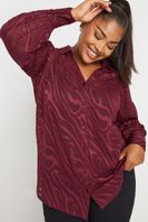 yours camisa burdeos semitransparente mujer curvy y tallas grandes yours