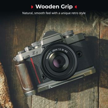 Empuñadura de Silicona en Forma de L SmallRig para Nikon Z f con Placa de Liberación Rápida Integrada para Arca, con Agarre de Silicona y Orificios de 1/4