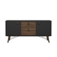 aparador 2 puertas y 2 cajones l1503 cm - nogal y negro