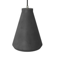lampara de techo con pantalla conica en cemento oscuro