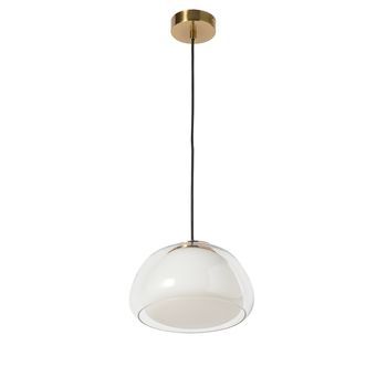 Lámpara colgante GLACÉ de vidrio Ø25 cm forma orgánica estilo nórdico metal dorado E27