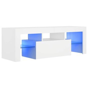 Mueble Para Tv - Mueble Tv - Mesa De Tv Con Luces Led Blanco 120x35x40 Cm