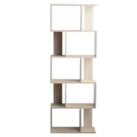 biblioteca con 5 estantes de mdf color abeto blanqueado