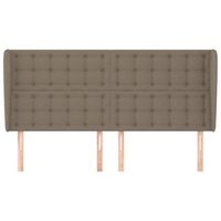 cabecero cama mueble de dormitorio con orejas de tela 203 x 23 x 118128 cm gris topo m020003467