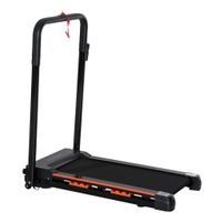 homcom cinta de correr y andar con boton de emergencia pantalla lcd mando a distancia 1-6 kmh motor 500w 105x56x1085 cm negro   aosom espana