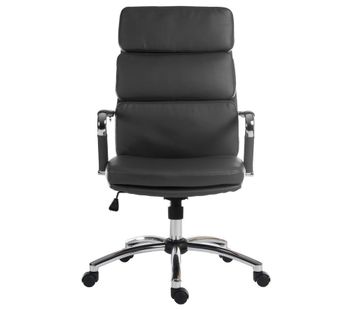 Deco 1097BLK Faux-Leather Tilting Executive Chair - Black, Black