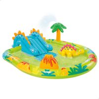 centro de juegos acuatico infantil con tobogan y rociador 191x152x58 cm amarillo