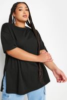 yours camiseta amplia de algodon negra mujer curvy y tallas grandes yours