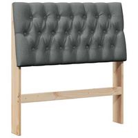 cabeceropanel de cabecero tapizado gris oscuro 90 cm madera de pino macizo