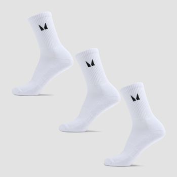 MP Unisex Crew Socks (3 Pack) - White - UK 6-8
