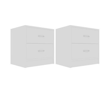 Vidaxl mesitas de noche 2 uds madera contrachapada blanco 40x30x40 cm