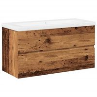 mueble con lavabo integrado madera envejecida vidaxl