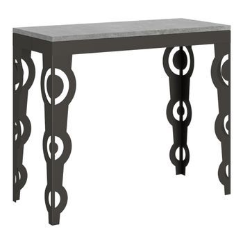 Consola Extensible 90x40/300 Cm Karamay Evolution Cemento Estructura Antracita