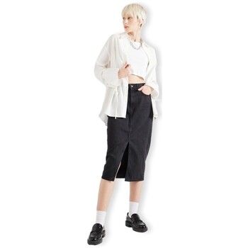 Only Falda Noos Bianca Midi Skirt - Washed Black para mujer
