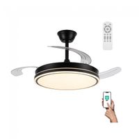 ventilador led aspas retractiles miso evo negro cct dim 72w
