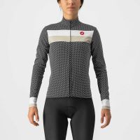 castelli volare long sleeve jersey - s - blackwhite-chalk