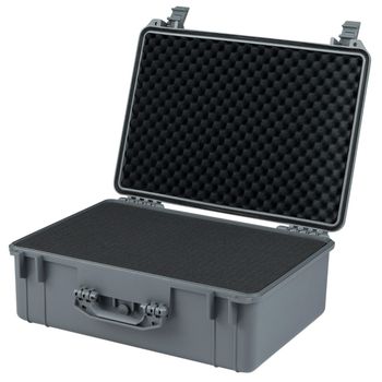 Costway Caja Dura Impermeable Portátil Maletín de Exterior con Encarte de Espuma Personalizable para Aparatos Electrónicos 56 x 44 x 22 cm Gris