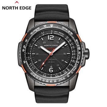 Reloj de moda NORTH EDGE PHOTON para hombre, con movimiento de cuarzo y energía solar, resistente al agua hasta 50 metros, ideal para deportes, con indicadores luminiscentes y una autonomía de más de