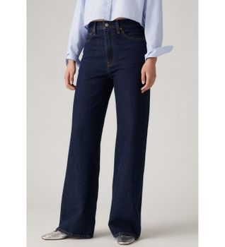 Levi's para mujer. A6081-0019 Jeans Ribcage Wide Leg azul (27/32), Casual, Algodón, Denim