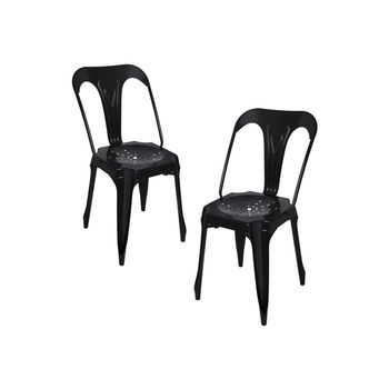 Pack 2 Sillas Ulix De Acero Reforzado 84*37*36 Cm - Negro