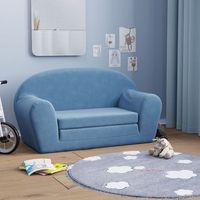 sofa cama de ninos 2 plazas  sofa de salon  sofa de descanso felpa suave azul cfw43471