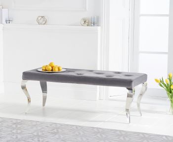 Fitzrovia 130cm Grey Velvet Bench
