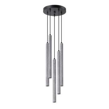 Lámpara colgante vacu 5 luces , cemento