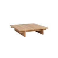 mesa de centro en madera de pino barnizado en color roble  90 cm
