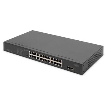 Conmutador Digitus 24 Puertos Gigabit PoE 370W SFP Rack 1U