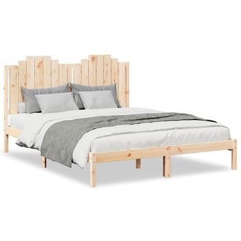 Cama Extralarga Sin Colchón Madera Maciza 160x220 Cm