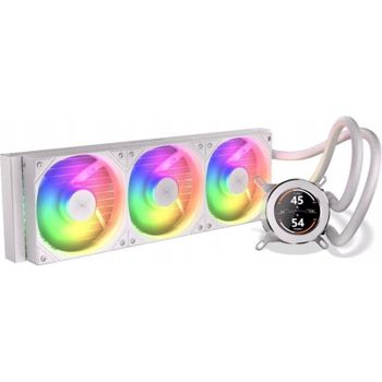 Refrigeración Líquida Krux HydroGlance 360 LCD White 360mm 3 Ventiladores ARGB
