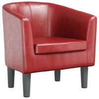sillon cuero sintetico rojo tinto vidaxl