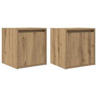 mesitas de noche de pared 2 uds roble artisan 38x34x40 cm vidaxl