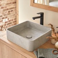 lavabo cuadrado de hormigon gris an 39 cm