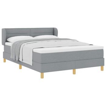 Cama Tapizada 203x147x88 Cm Madera Tratada, Madera Maciza De Pino - Gris