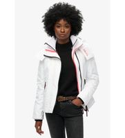 superdry para mujer w5011747a chaqueta cortavientos de montana con capucha blanco xs casual poliester reciclado sostenible
