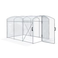 outsunny invernadero de tunel para caminar cubierta transparente marco de acero galvanizado 3x2x2 m   aosom espana