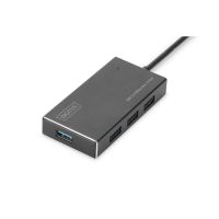 hub digitus 4 puertos usb 32 gen 1 5 gbps aluminio negro 12 m cable