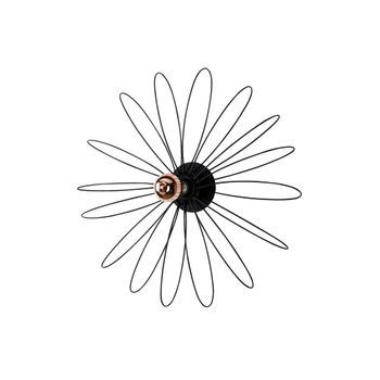 Lámpara De Pared Hemdem-707-a Black Negro Metal 58x12x58 Cm