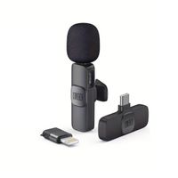 klack k8 microfono inalambrico de solapa plug  play alcance hasta 20 m reduccion de ruido receptor lightning y usb-c microfono lavalier para videos entrevistas y directos