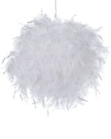 lampara colgante  plumas blanco