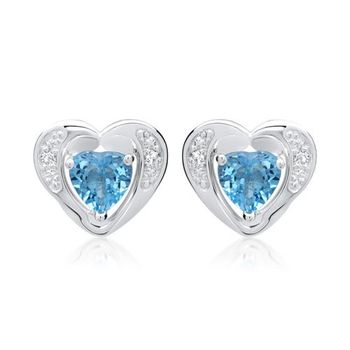 14 quilates pendientes 2 topacios 4 diamantes 0,02 ct.