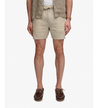 Superdry para hombre. M7110520A Shorts Merchant Linen beige (M), Casual, Lino