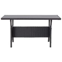 mesa de jardin  mesa de exterior ratan sintetico negro 120x70x66 cm