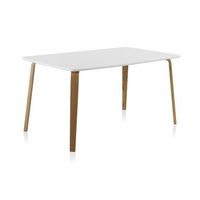 mesa de comedor de roble blanco contrachapado 150x90 cm