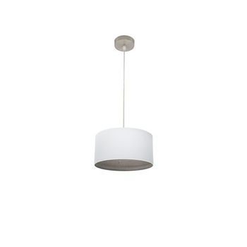 Colgante Tatiana 1xe27 Niquel/blanco-madera Gris Regx30x30 Cm