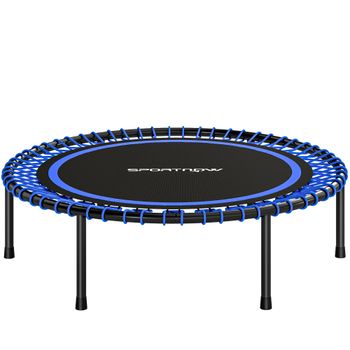 SPORTNOW Cama Elástica Fitness Ø114 cm con Marco de Acero Reforzado para Entrenamiento Piernas Cuerpo Azul y Negro