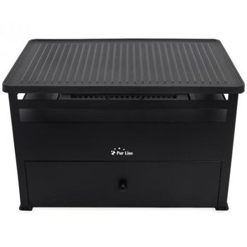 Purline BB02 Barbacoa de Biocombustible con Plancha de Hierro Fundido